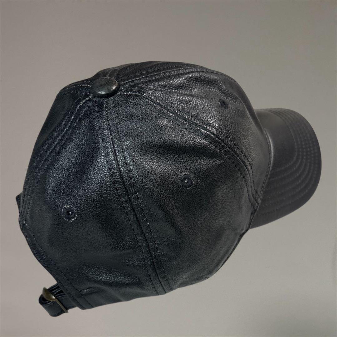 美品 希少品 CHAPS Ralph Lauren オールレザー キャップ 羊革