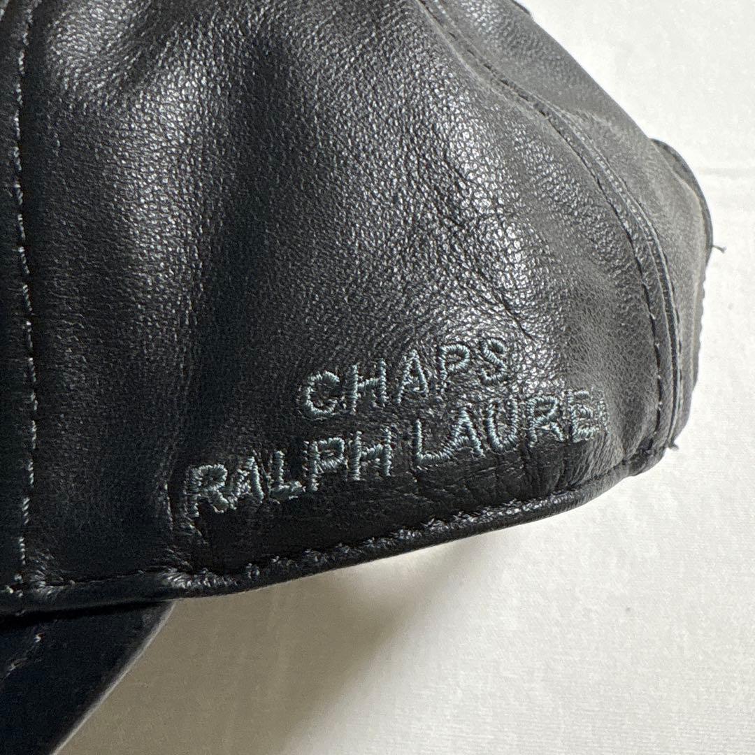 美品 希少品 CHAPS Ralph Lauren オールレザー キャップ 羊革