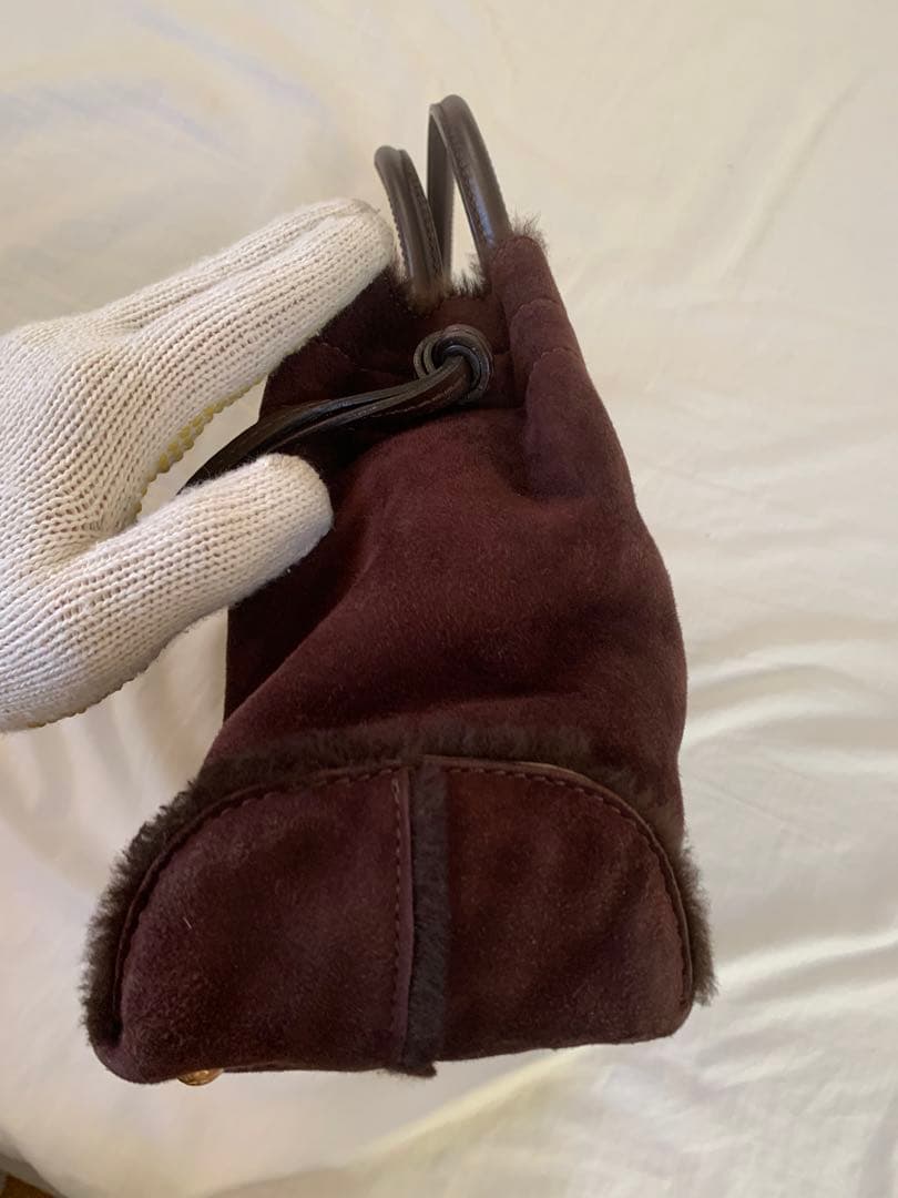 【大幅値下げ中】 TODS本革ラムファーボアレザー　ハンドバッグ　ボストンバッグ