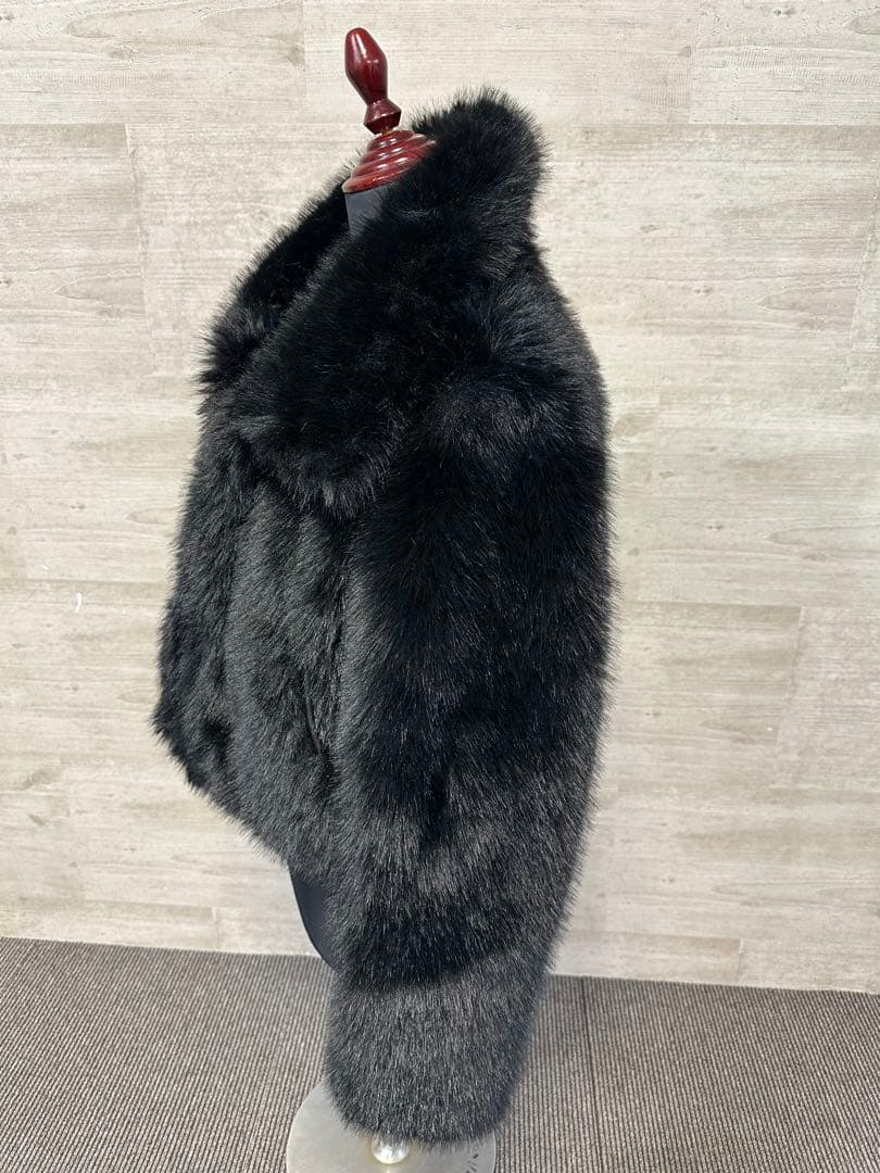 ZARA フェイクファーショートコート XS ブラック　ファーコート　ムートン