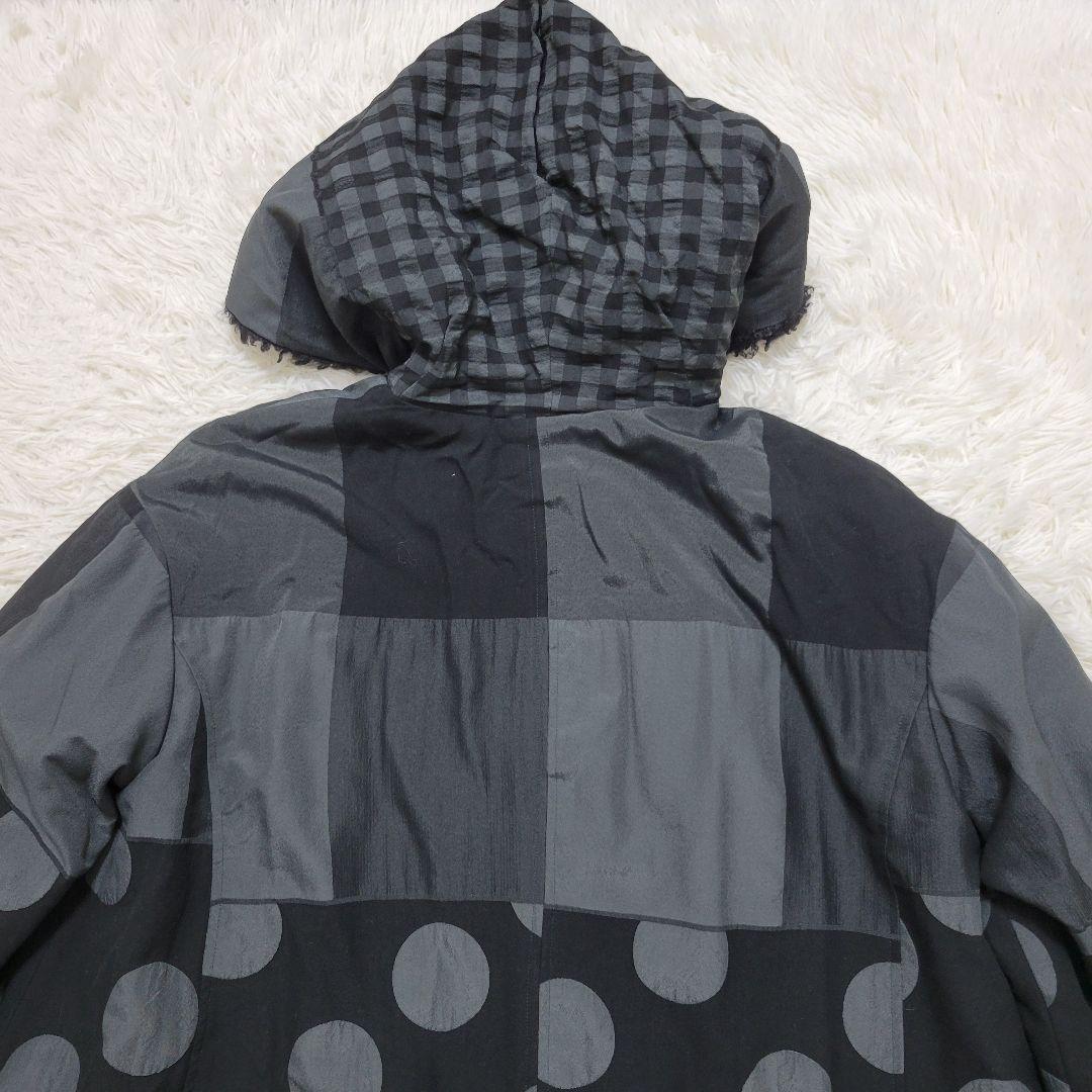 リバーシブル✨センソユニコ　tb　パッチワークデザイン　ハーフコート　フード