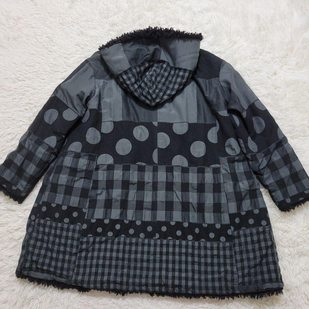 リバーシブル✨センソユニコ　tb　パッチワークデザイン　ハーフコート　フード