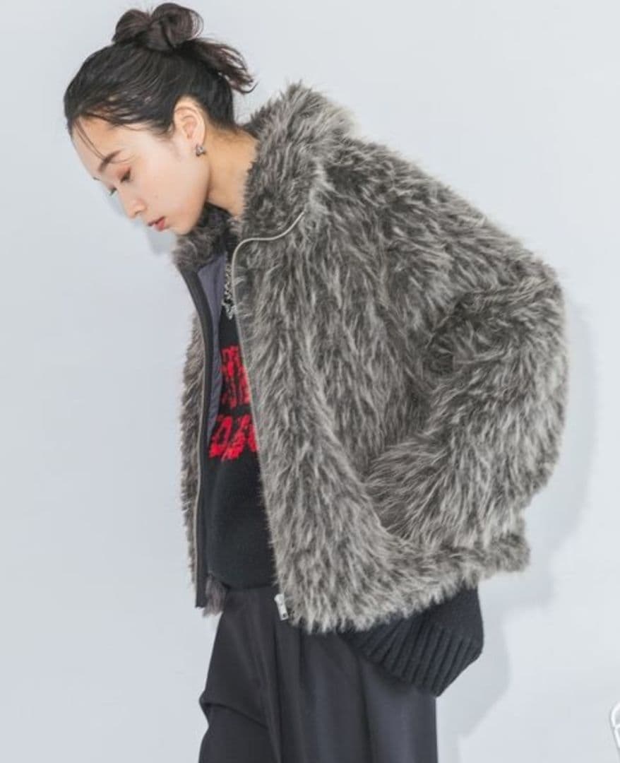 【最安値】JEANASIS ミックスカラーファーブルゾン　WEB限定カラー