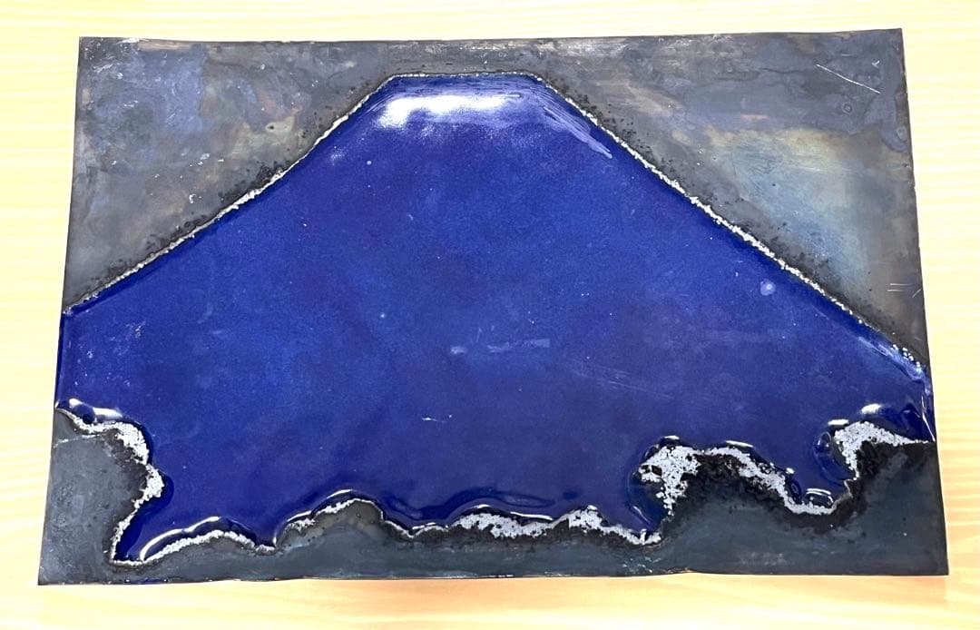 希少 富士山アート メタル陶板レリーフ