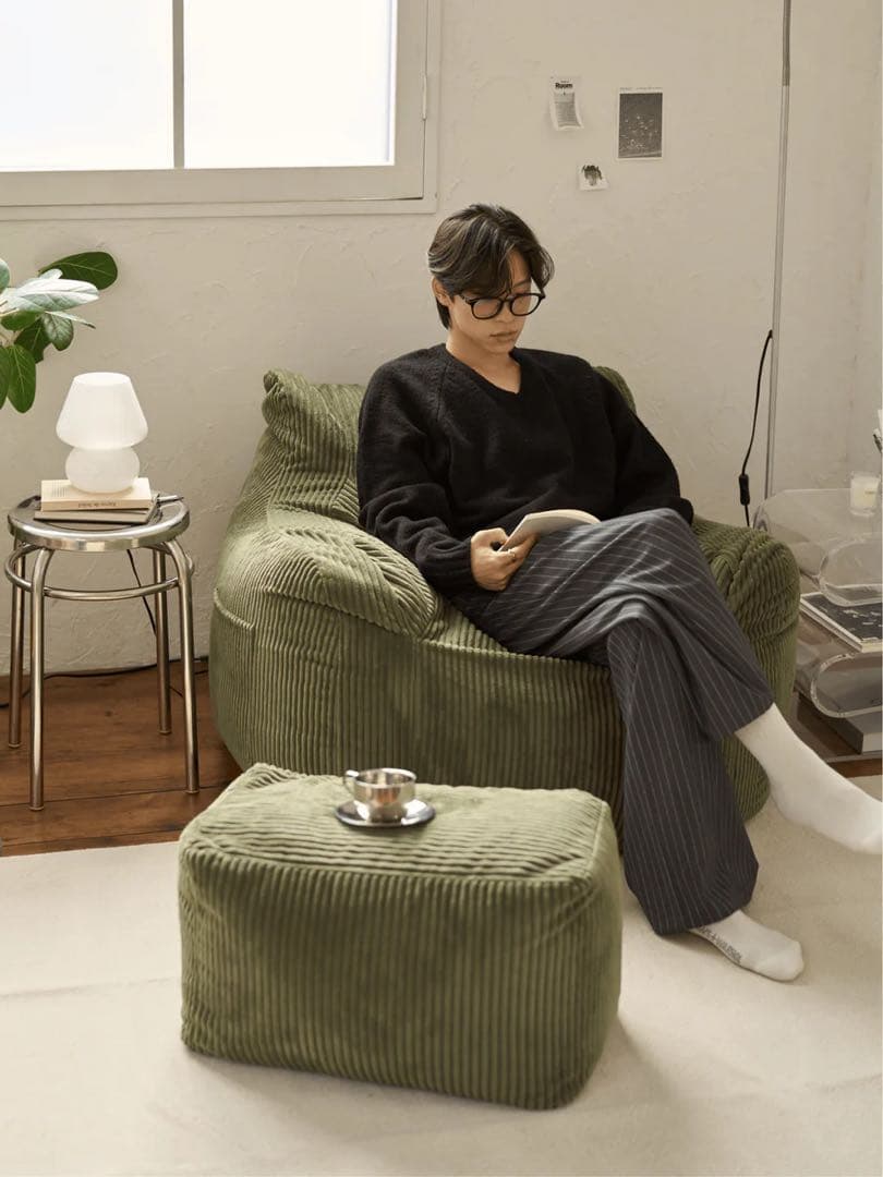 Loosy 1人掛けビーズソファ OLIVE