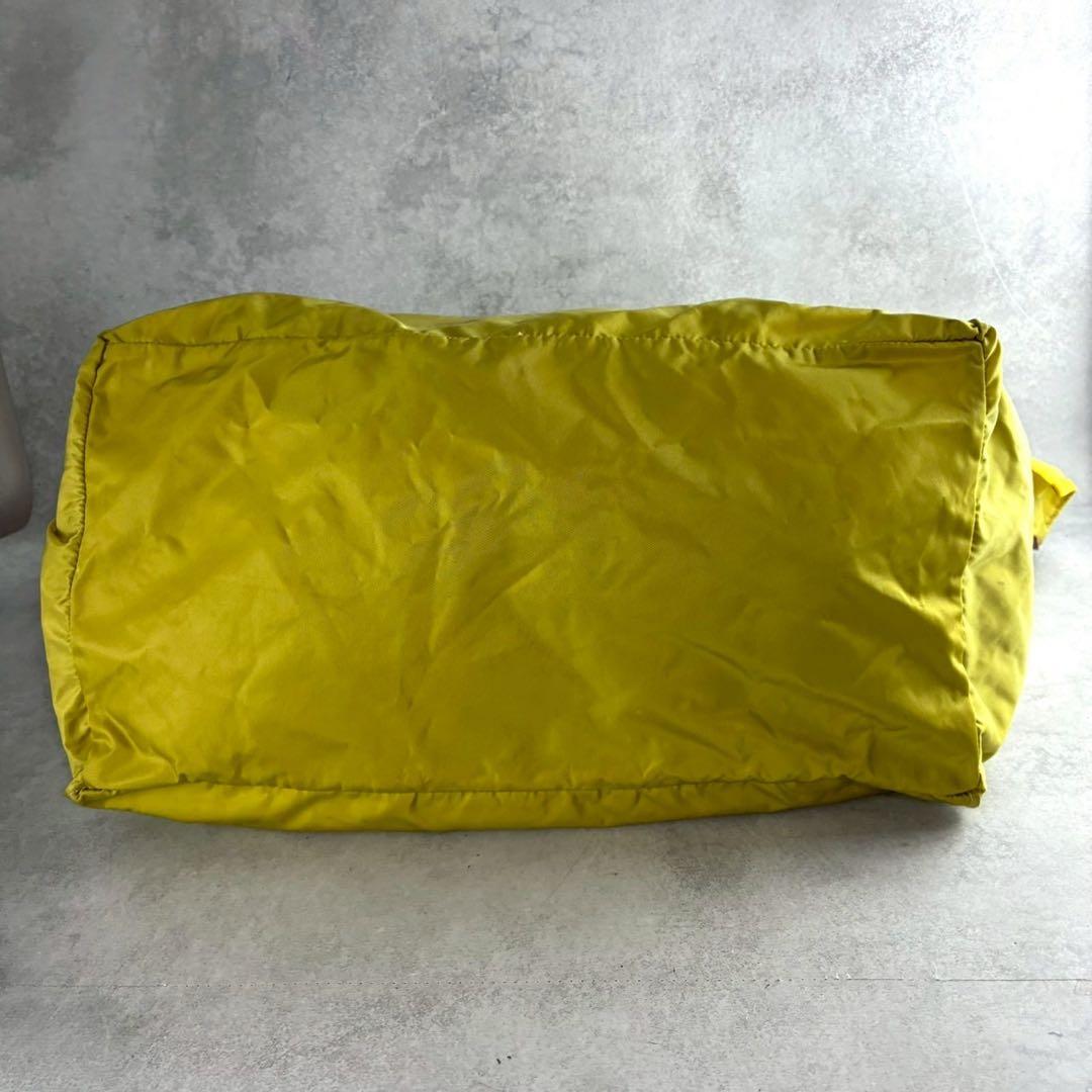 良品 フェリージ P4 レザー ナイロン 2WAY ボストンバッグ イエロー