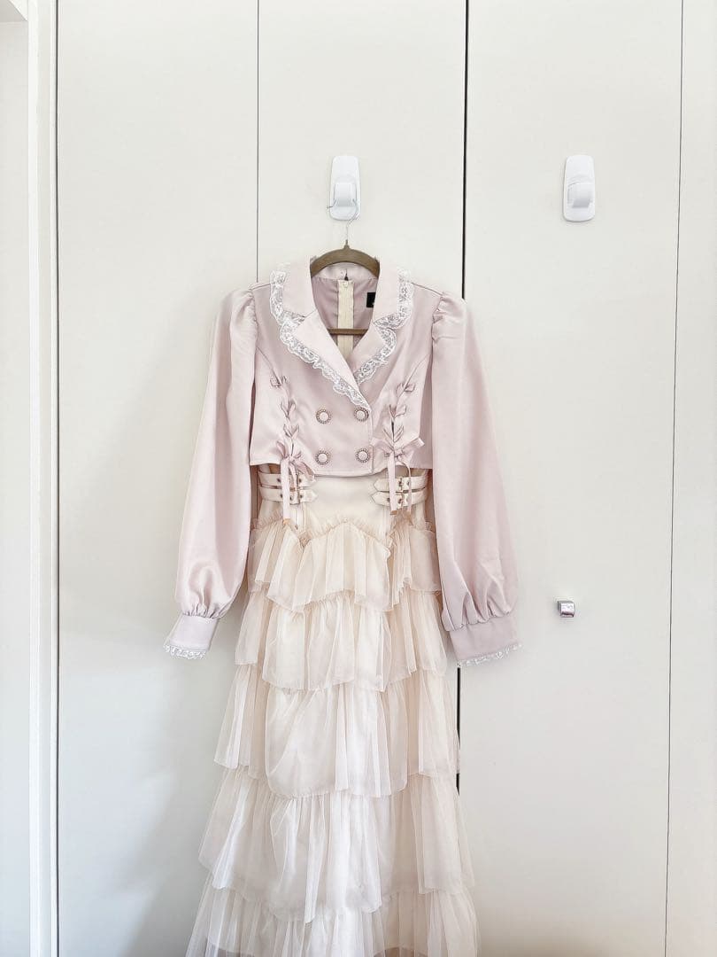 rojita テーラードドッキングワンピース ベージュ