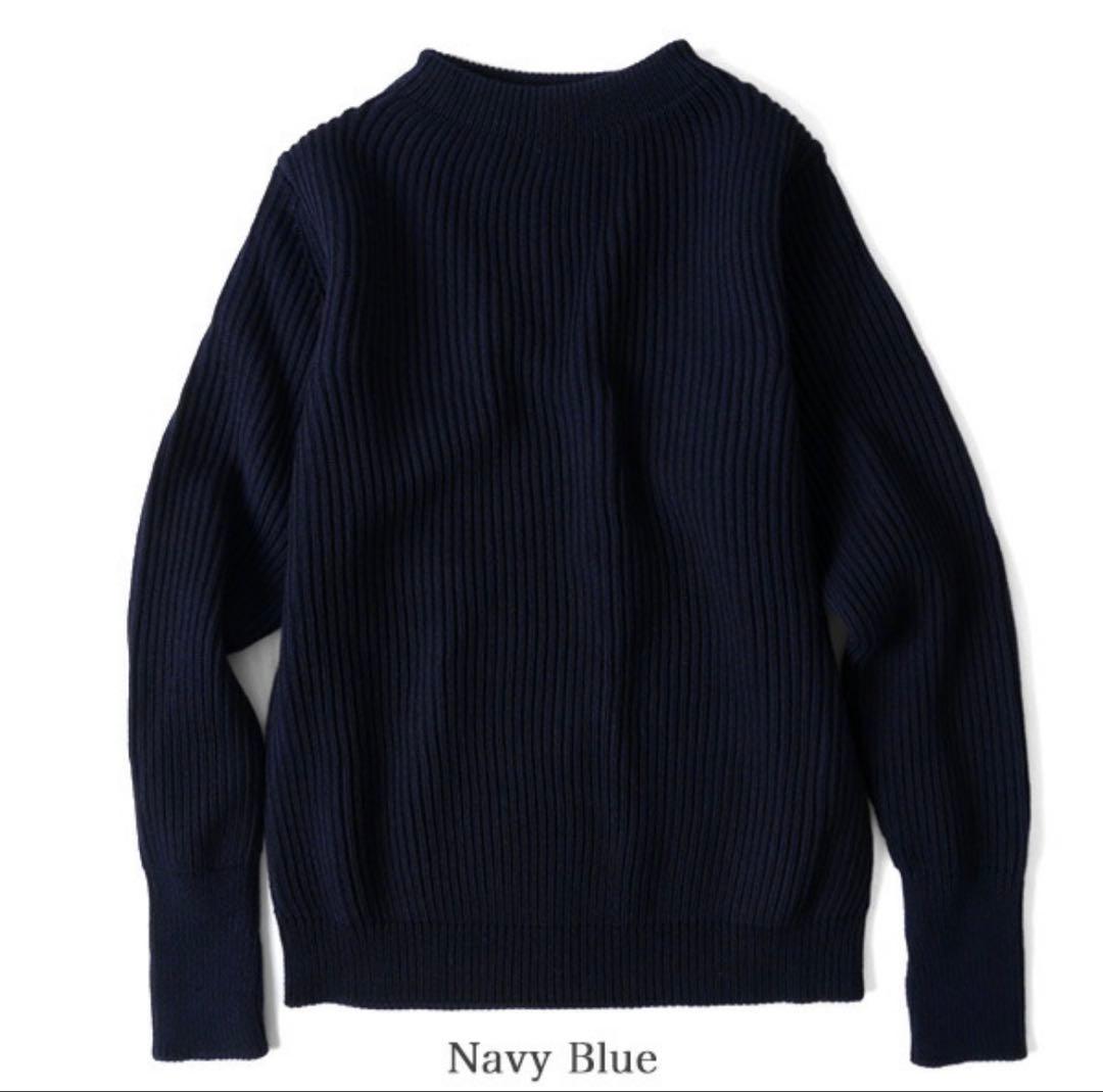 アンデルセンアンデルセン 5G クルーネックニット ネイビーブルー L