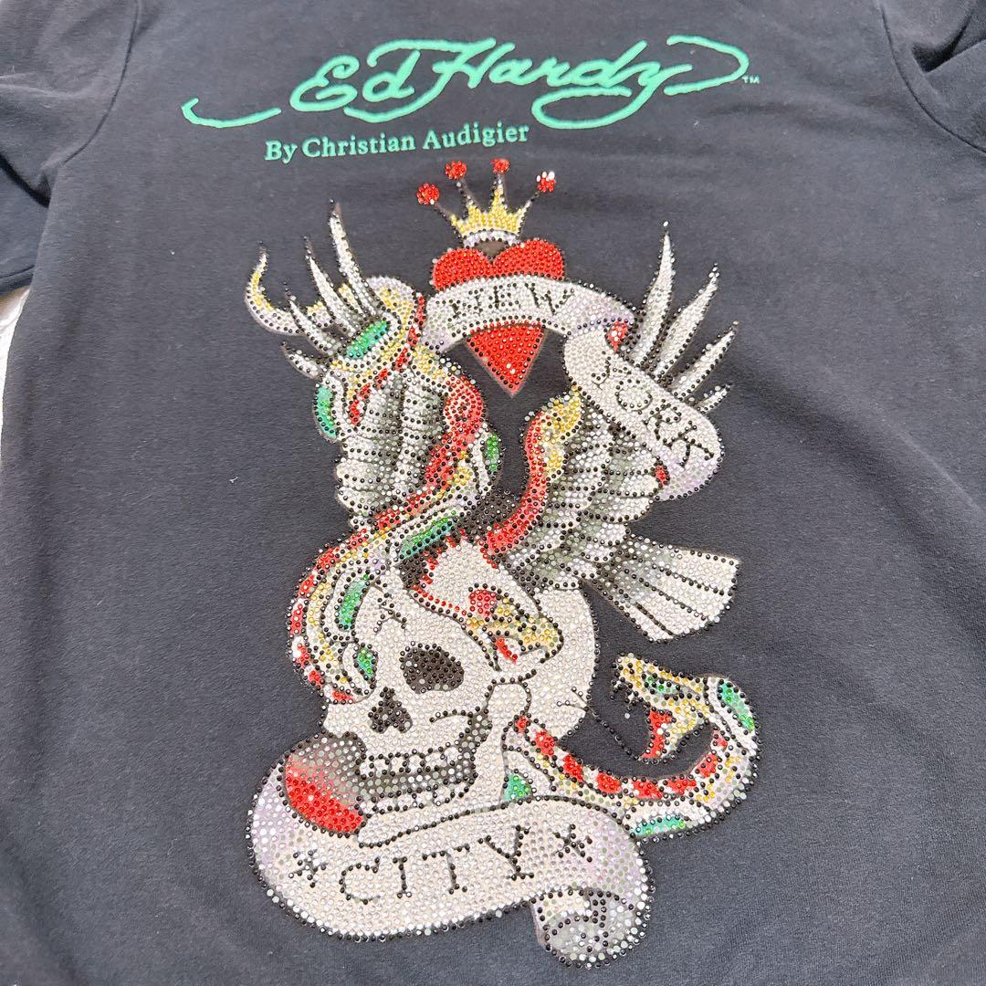 エドハーディ クリスチャンオードジェー フルジップ パーカー ドクロ ストーン