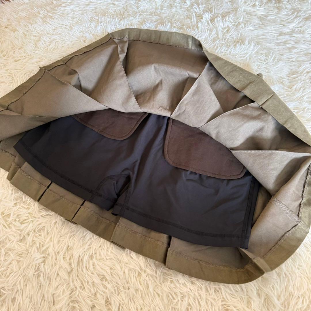 美品✨マークアンドロナ　プリーツ　スカート　ゴルフウェア　Lサイズ　カーキ