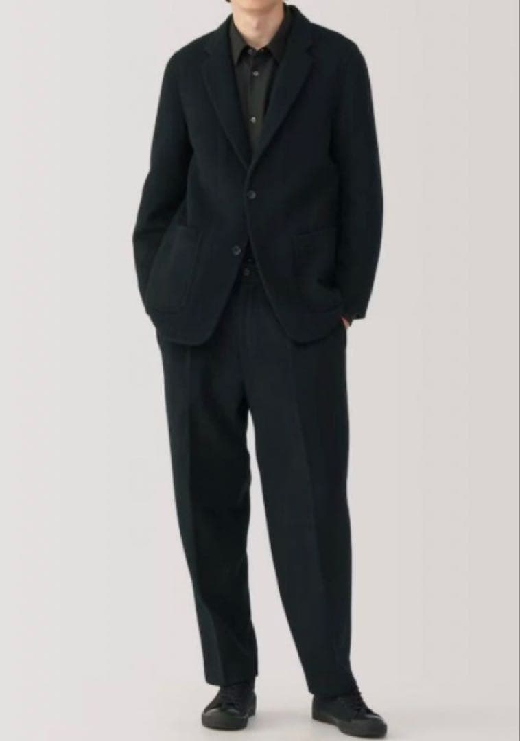 【MUJI Labo】カシミヤ混タックパンツ　Ｍサイズ　ブラック