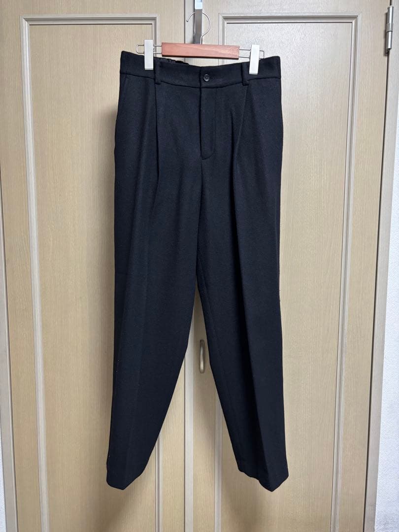 【MUJI Labo】カシミヤ混タックパンツ　Ｍサイズ　ブラック