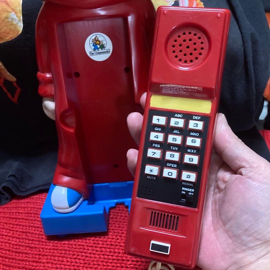 アルビン&チップマンクス　ビンテージ　アメトイ　電話機　フィギュア