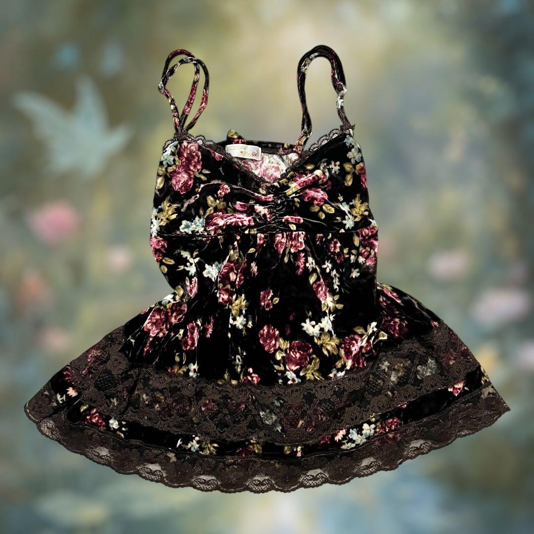 00s LIZLISA 花柄　レース　リボン　フリル　フェアリーグランジ　姫