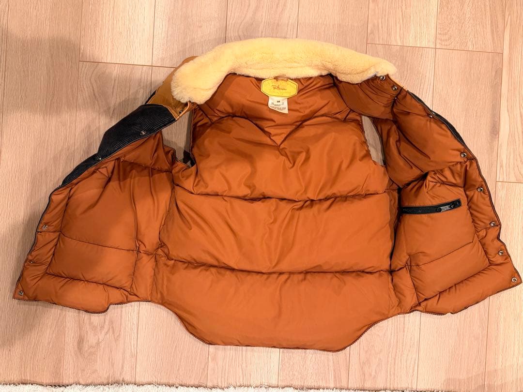 Ron Herman別注 ロッキーマウンテンMダウンベスト レザー×シープ襟38