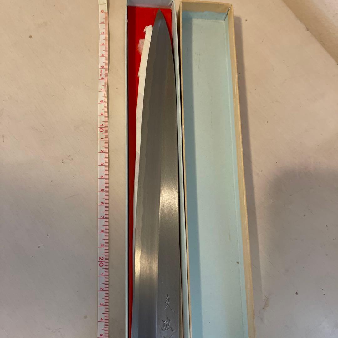 柳刃包丁 約30cm 一尺 左利き用　刺身包丁 本霞極上　白紙一号鋼