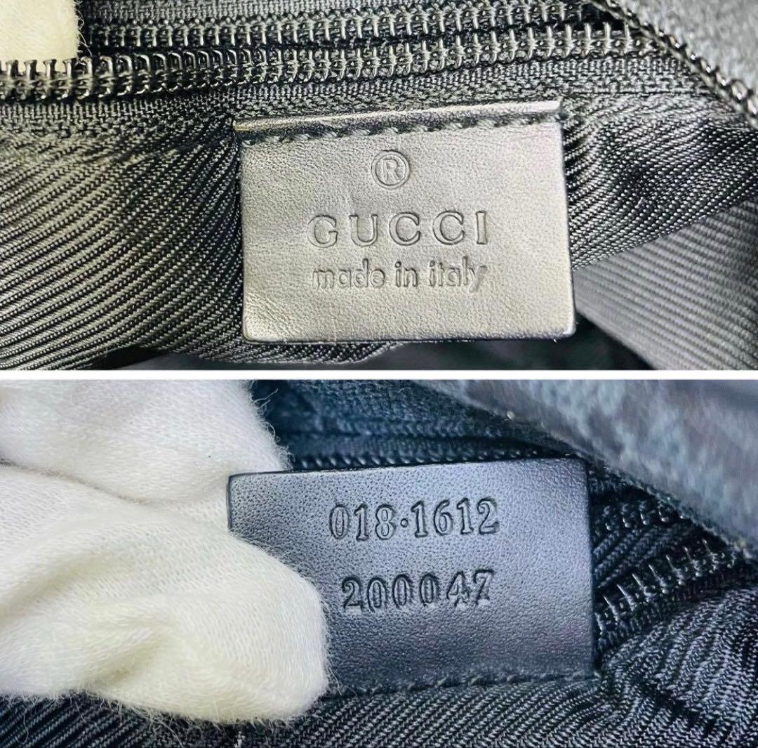 GUCCI グッチ ショルダーバッグ GGキャンバス レザー ブラック 黒