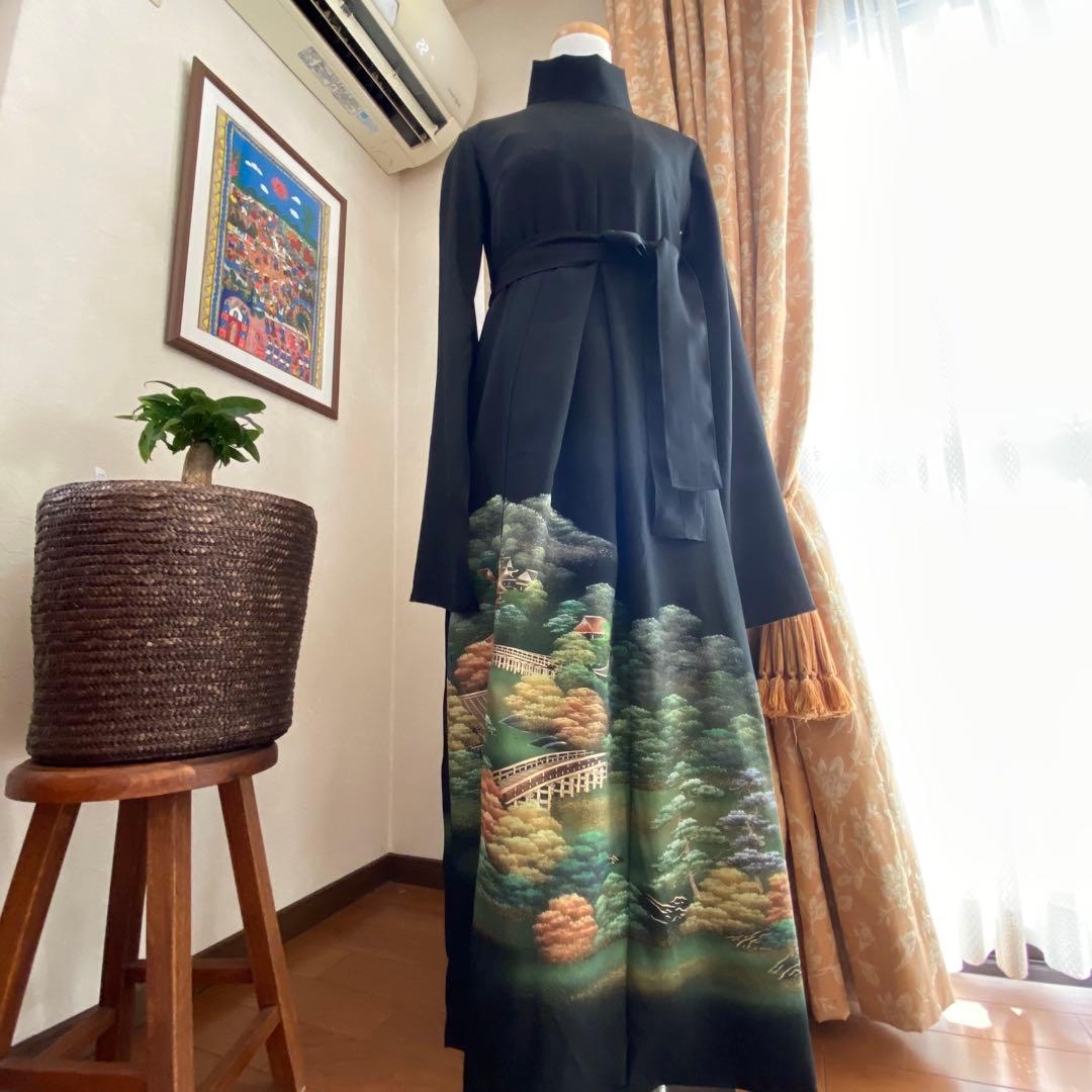 【着物リメイク】フォーマル バックリボン　ワンピースドレス