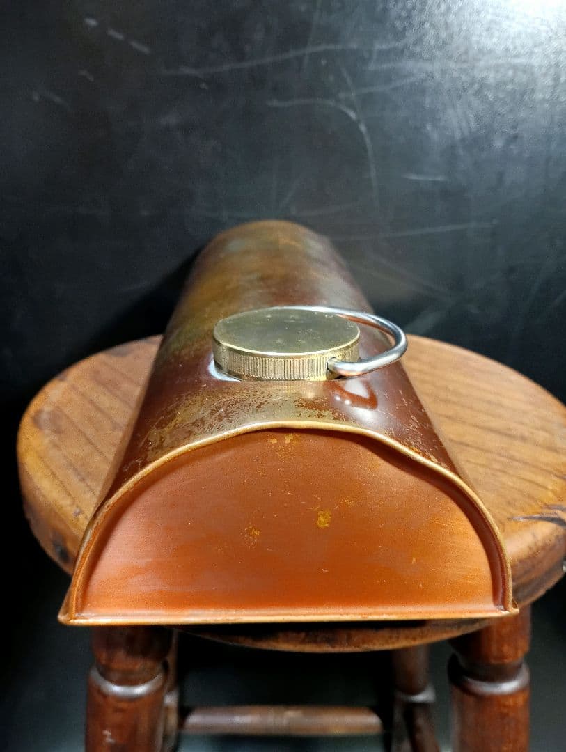 新光堂【純銅製】湯たんぽ　かまぼこ型　ヴィンテージ　真鍮