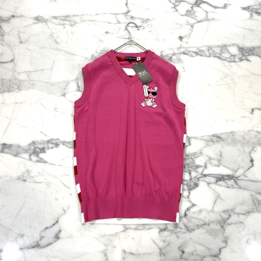 未使用品❗️ ダンスウィズドラゴン　ニットベスト　ピンク系　M〜L サイズ2