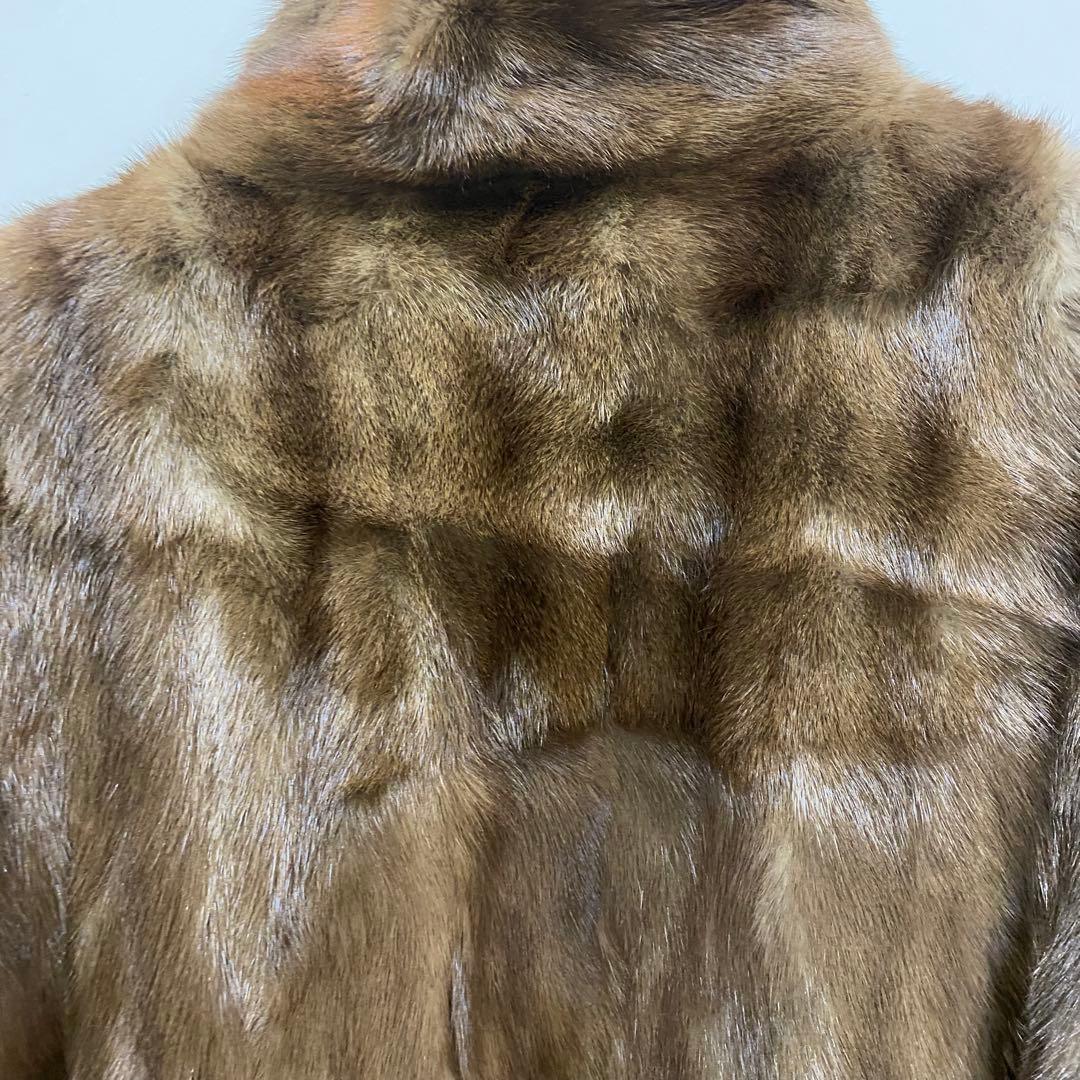 sh2297 SAGA MINK サガミンク　ブラウン 毛皮 ロングコート