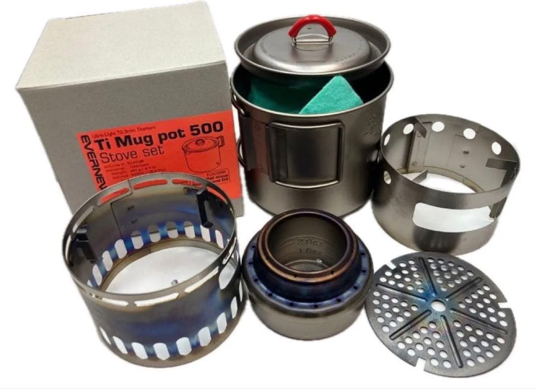 バーベキュー・調理用品 EVERNEW Ti Mug pot 500 Stove set