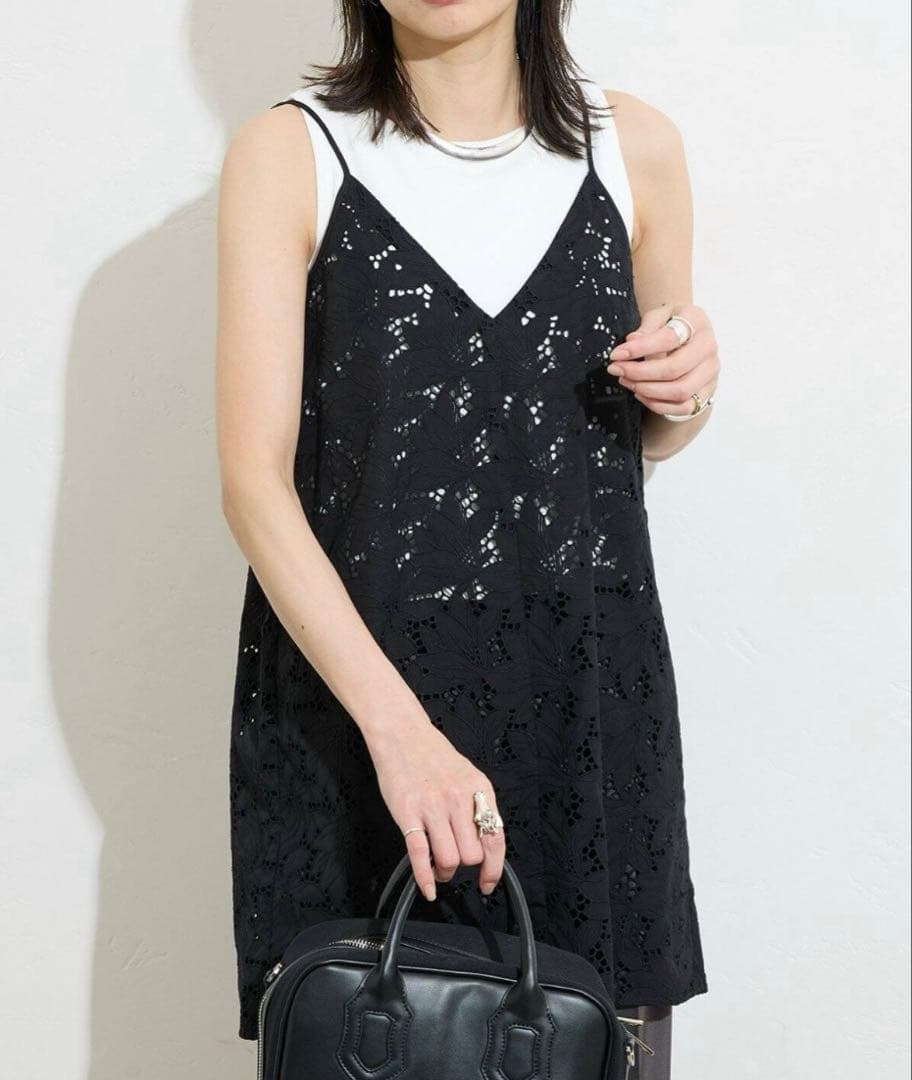 ジャーナルスタンダード TICCA ティッカ フラワーレースキャミ 黒 美品