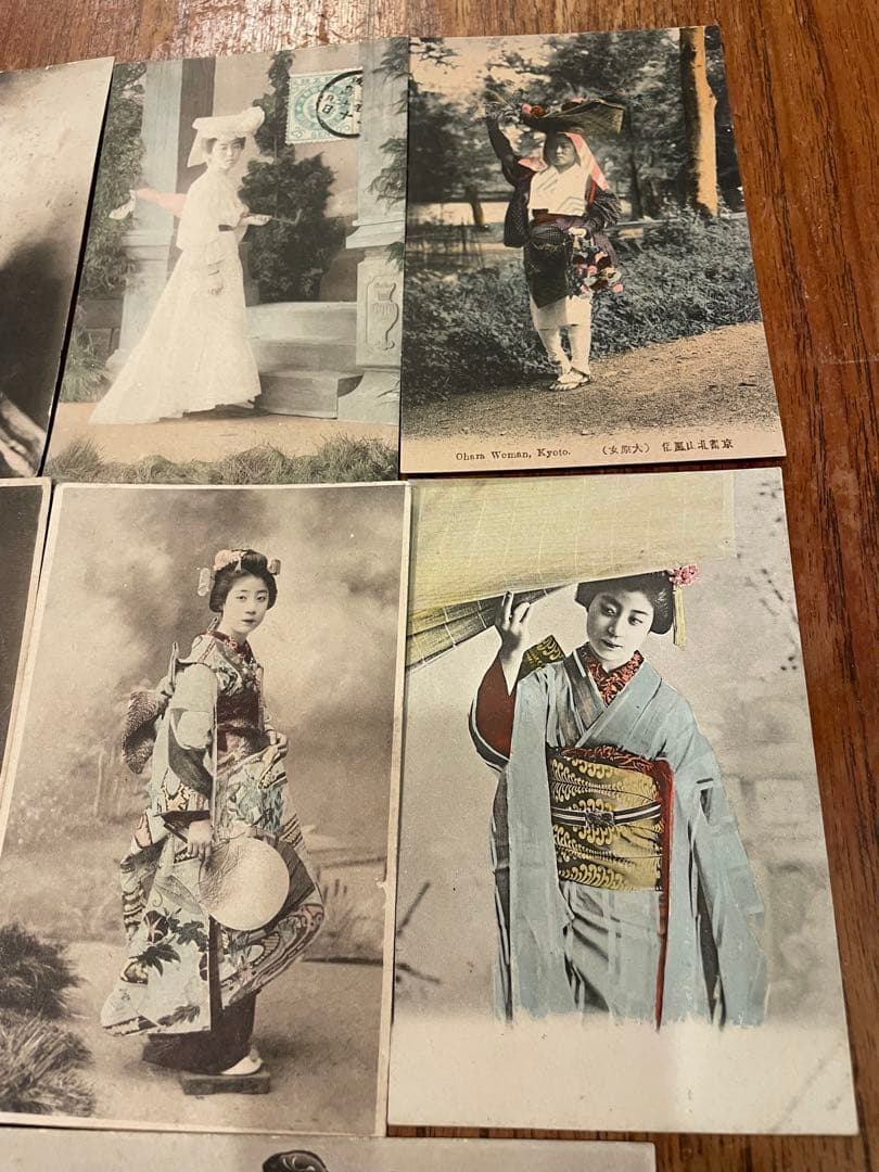 古写真 絵葉書 芸妓 戦前 印刷物 美人 手彩 着物 明治