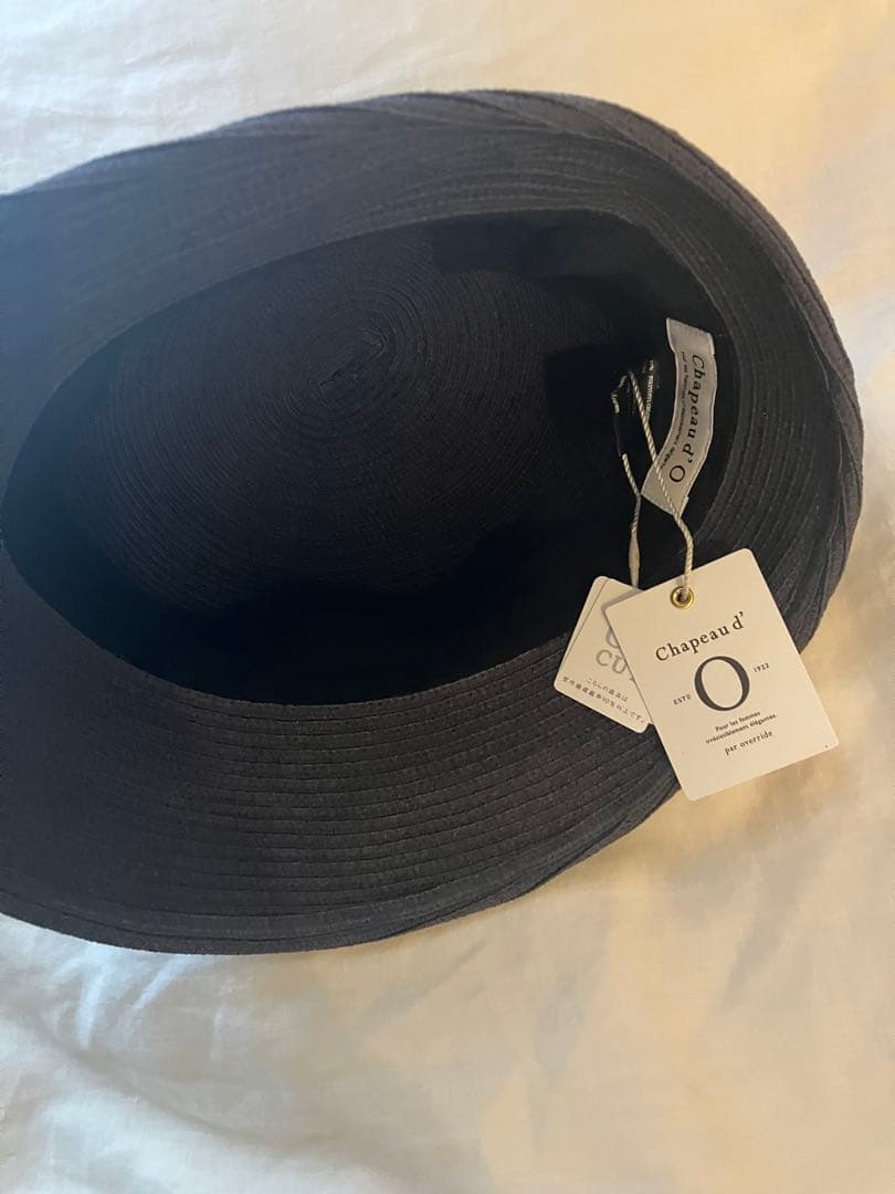 新品Chapeau d' O ダークグレー 麦わら帽子