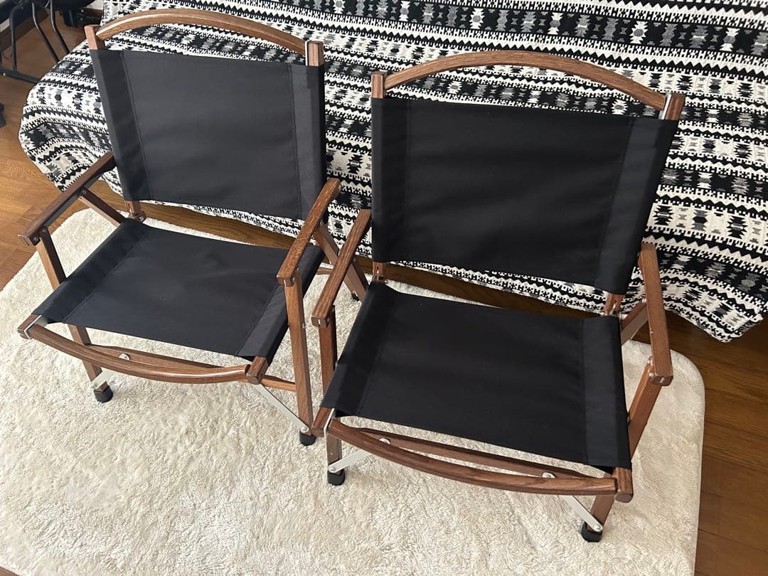 カーミットチェア同規格品 オーク材 ウォールナット 2脚セット