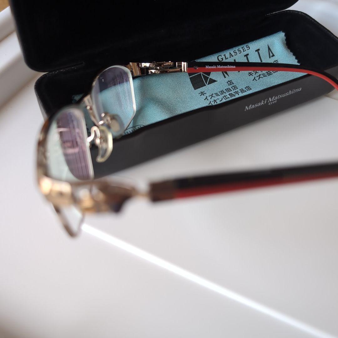 Masaki Matsushima メガネ シルバー 赤黒