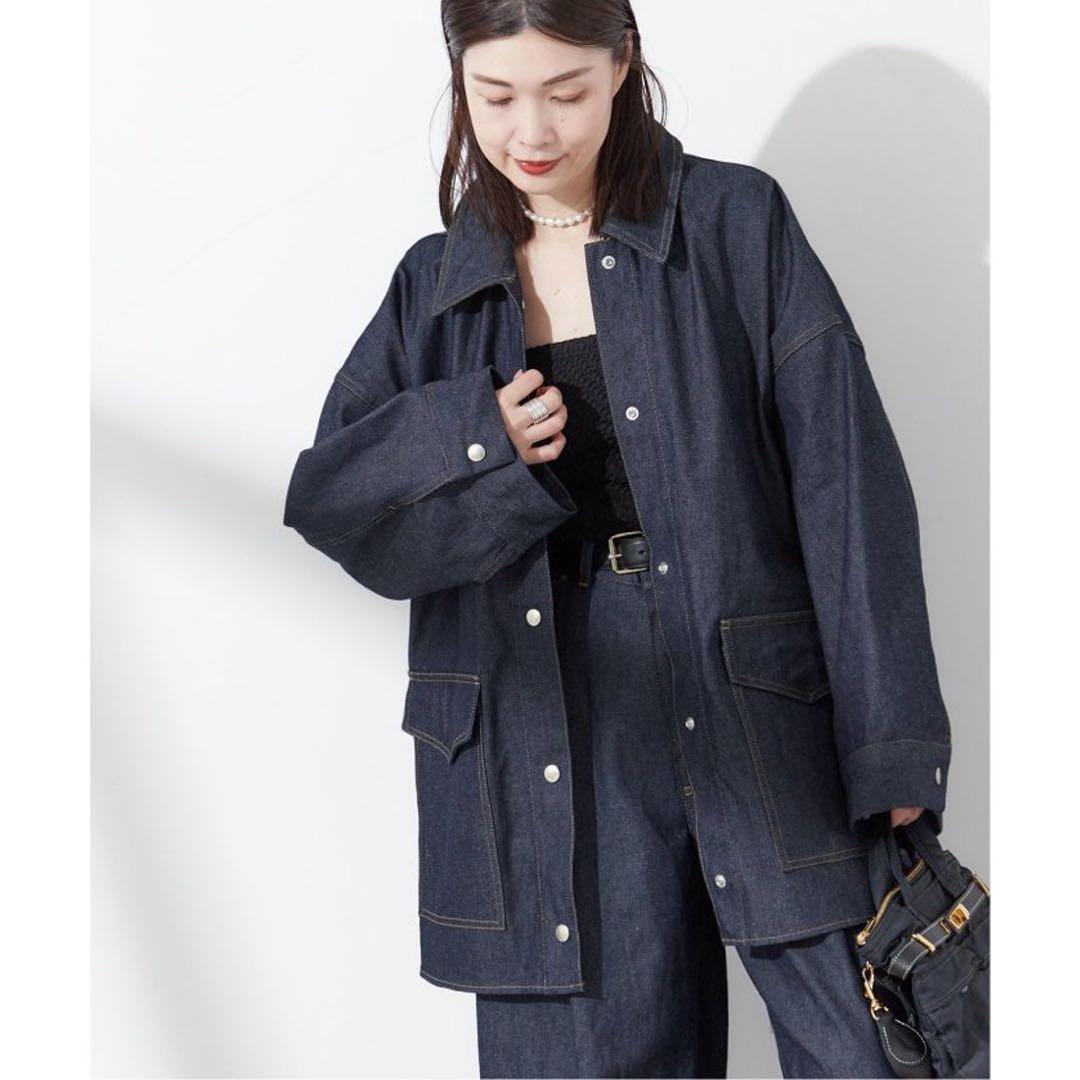 【未使用級】 L'ESSAGE デニム カバーオール インディゴ フリー