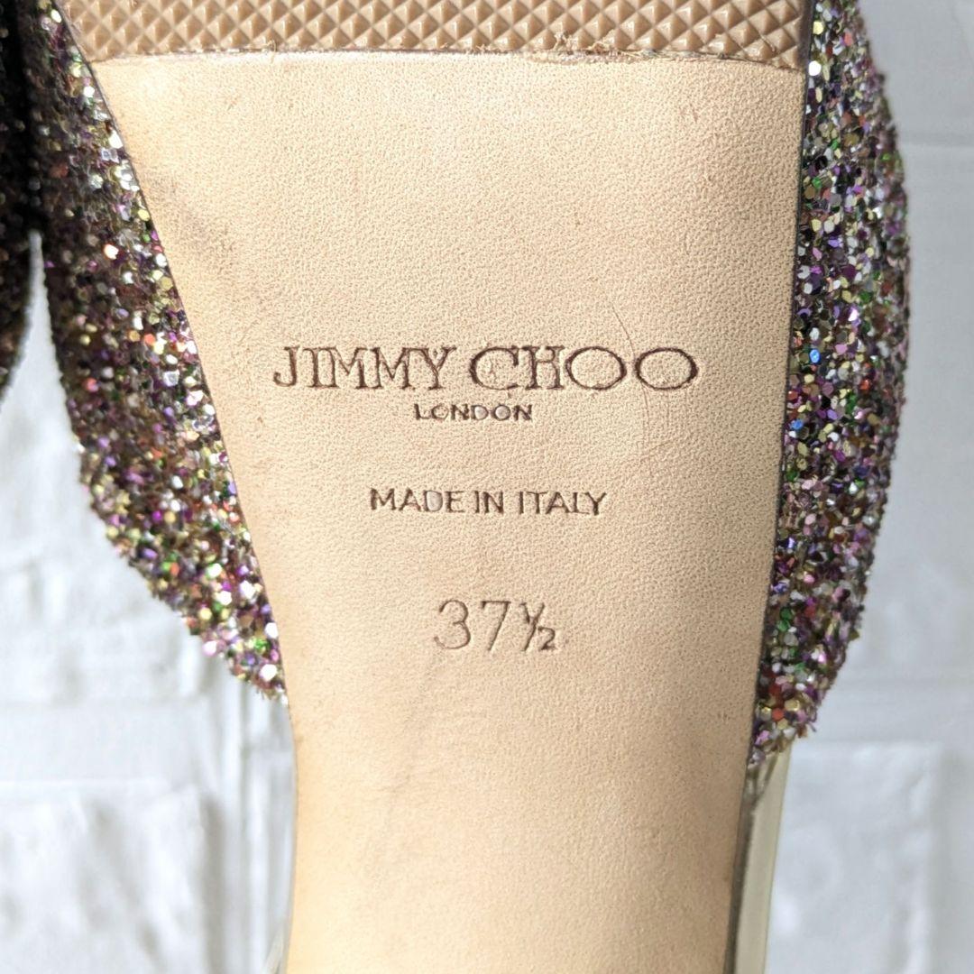 ✨JIMMY CHOO✨Tストラップ グリッターサンダル 37½