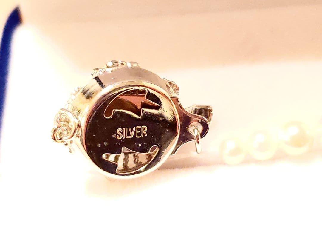 あかりんご様　希少あこや本真珠ネックレス　フォーマル妖艶照り珠silverK18