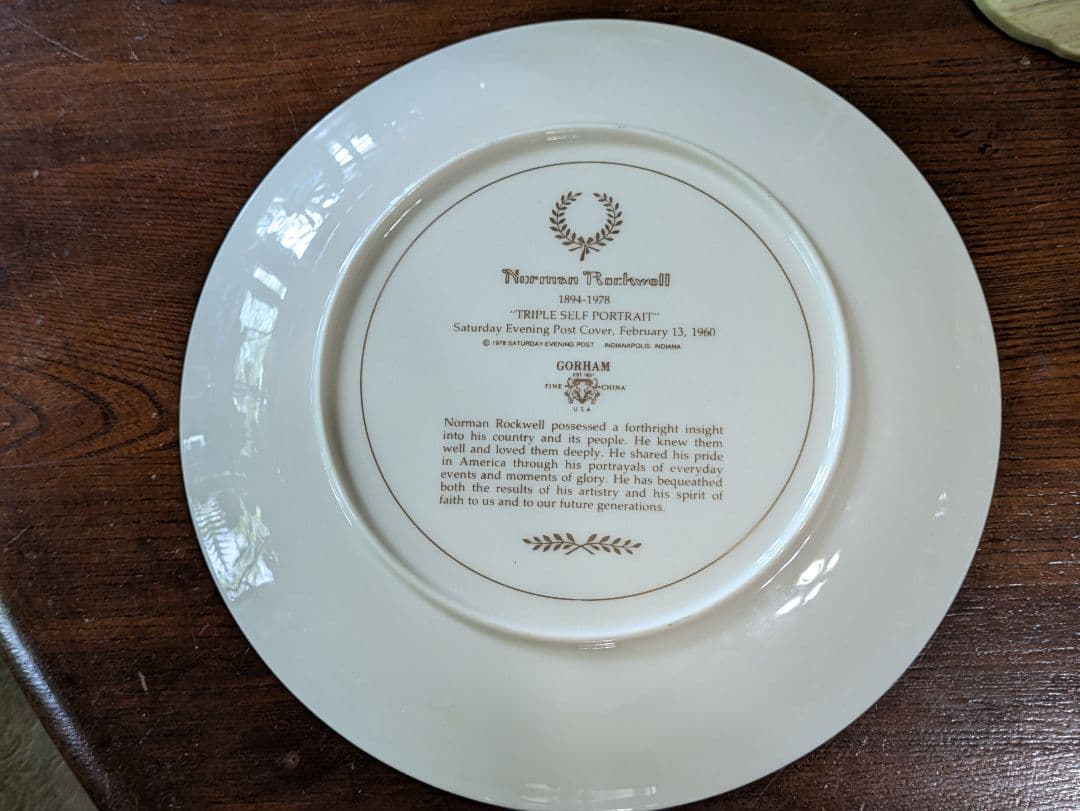 完全フルセット ノーマン・ロックウェル トリプル・セルフ・ポートレート 陶器