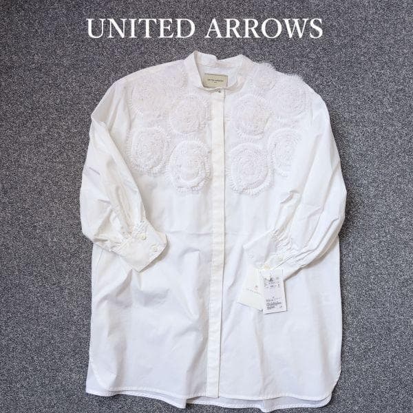 ユナイテッドアローズ UNITED ARROWS 白 フラワーチュール ブラウス
