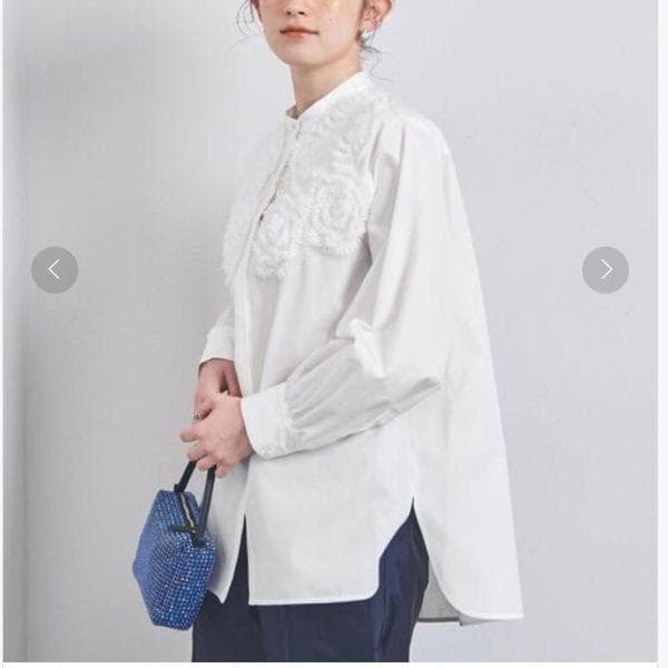 ユナイテッドアローズ UNITED ARROWS 白 フラワーチュール ブラウス