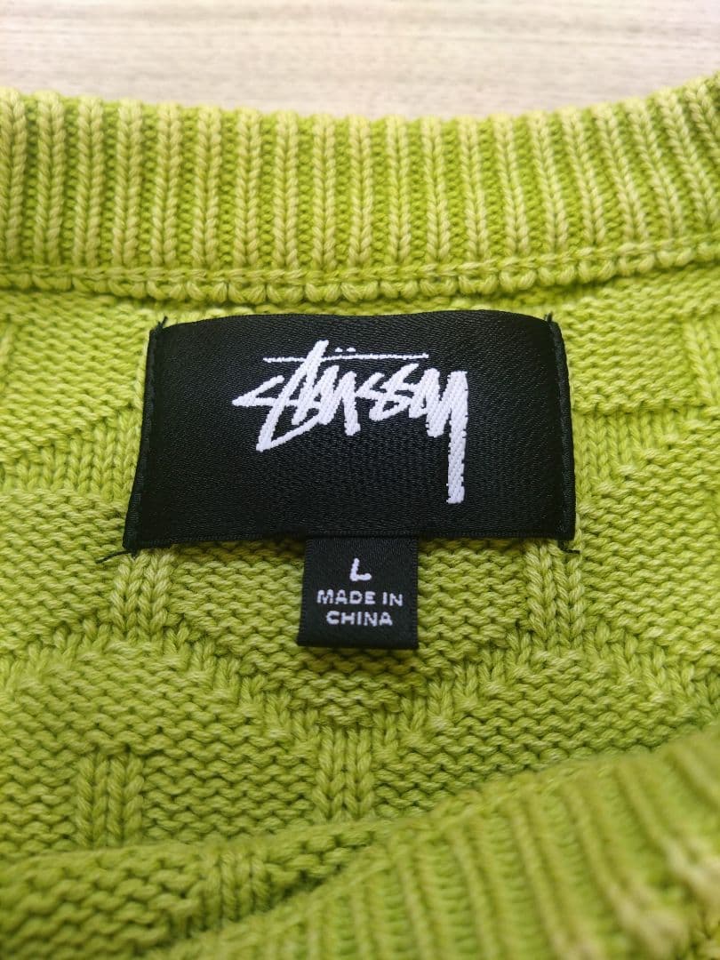 未使用 Ｌ ステューシー STRAND SWEATER セーター ライムグリーン