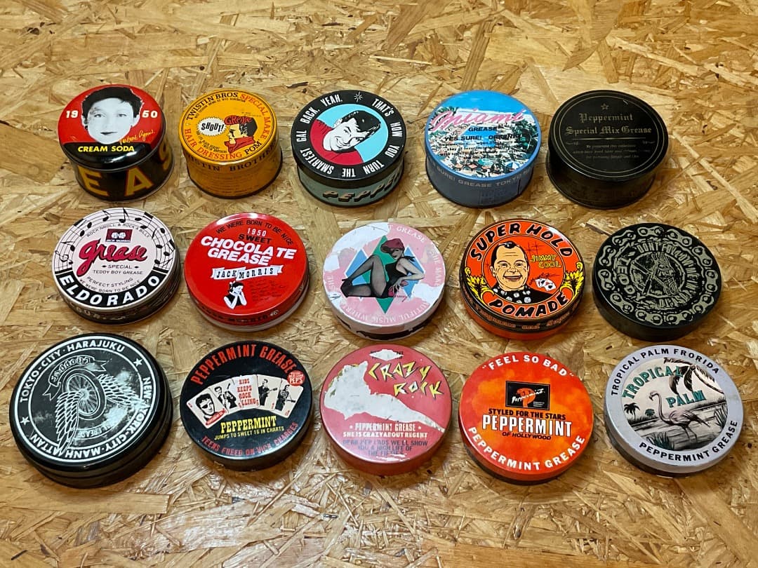 レトロ 当時物 クリームソーダ ペパーミント等 グリース缶 15個まとめて