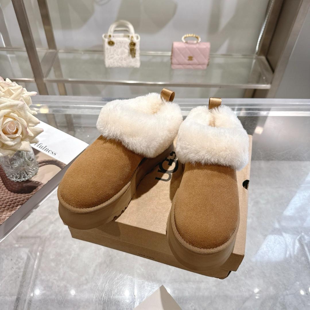 新品 UGG ブラウン ムートンブーツ 厚底 24cm