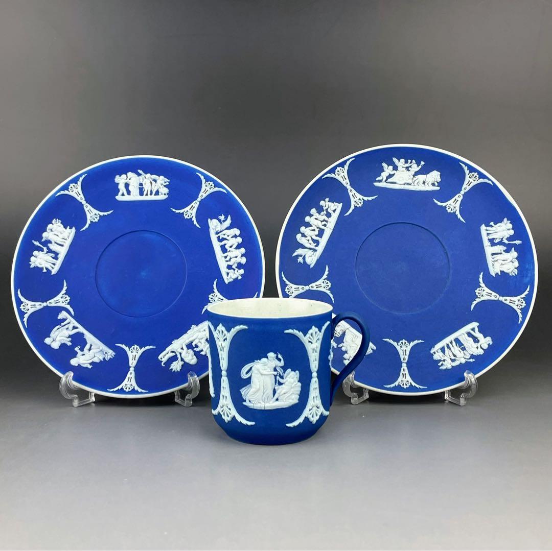 【希少】アンティーク オールドウェッジウッド ジャスパーウェア カップ ソーサー