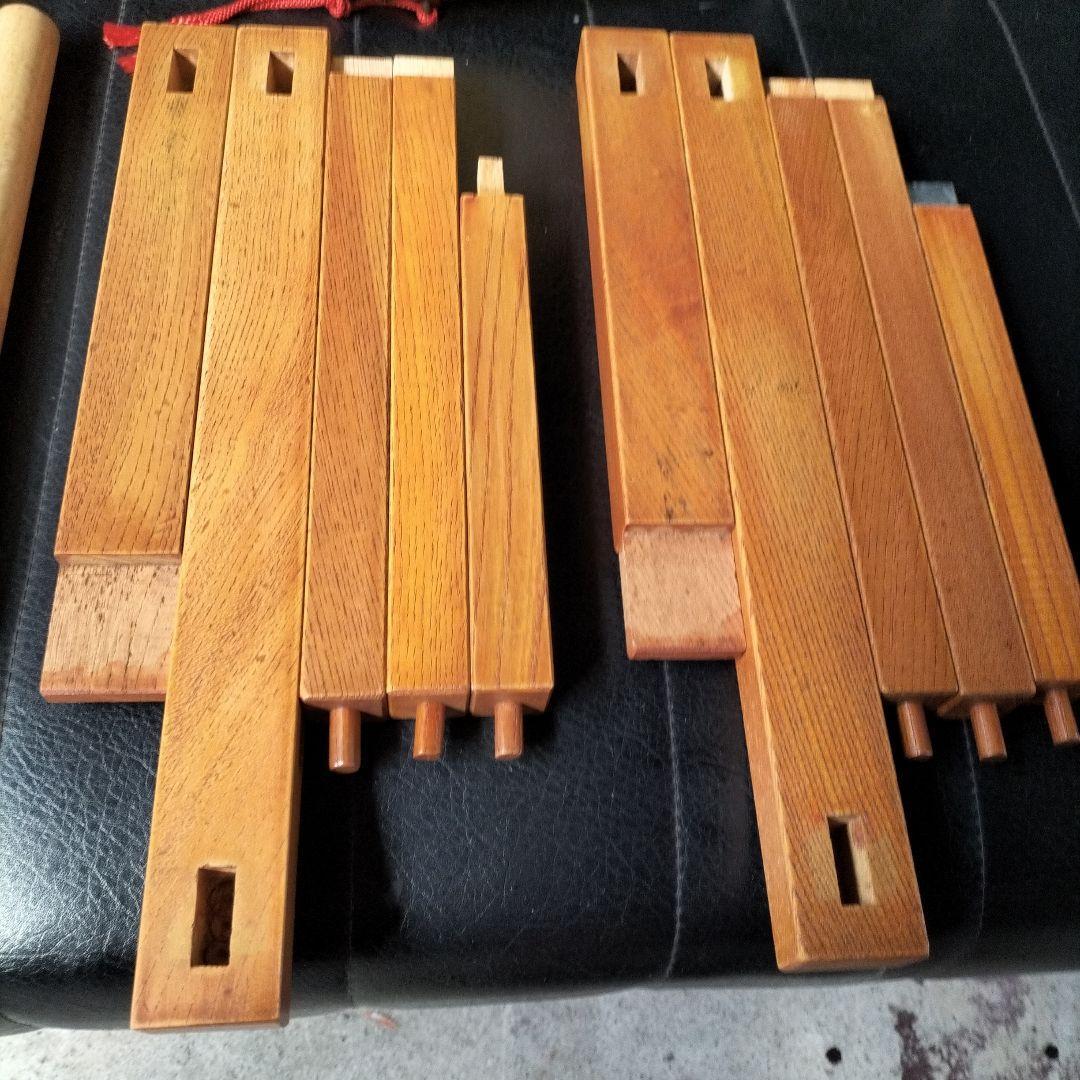 民謡　長唄　平胴太鼓　平太鼓（木製太鼓台　バチ付き）セット中古品