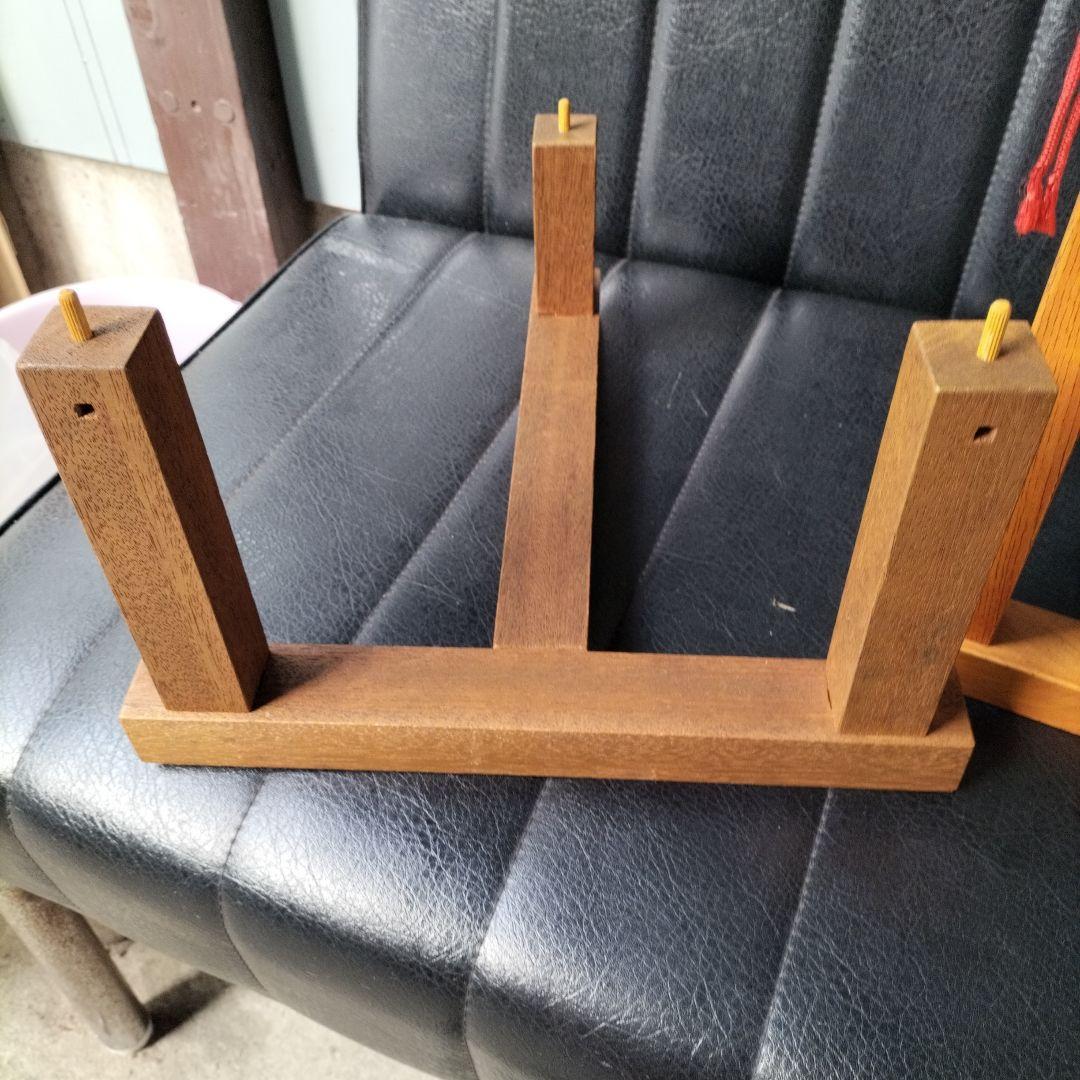 民謡　長唄　平胴太鼓　平太鼓（木製太鼓台　バチ付き）セット中古品