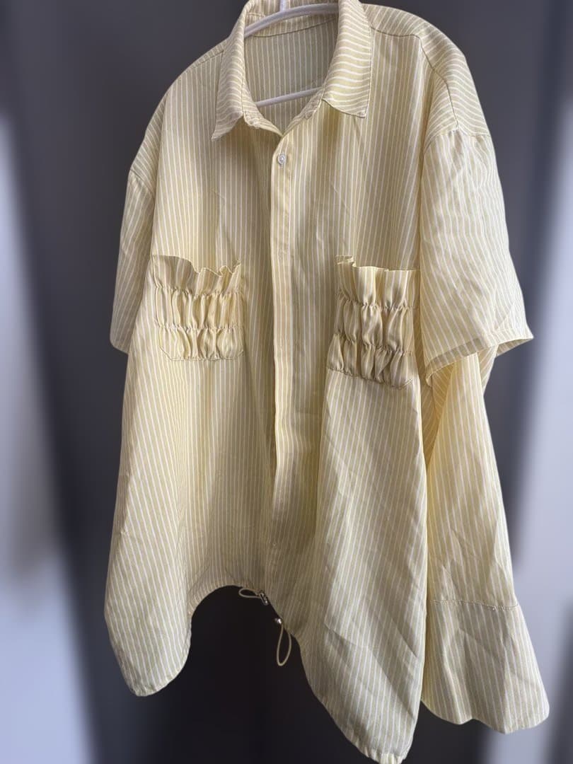 so.C.hu ソクチュウ 2WAYギャザーポケットビッグストライプシャツ
