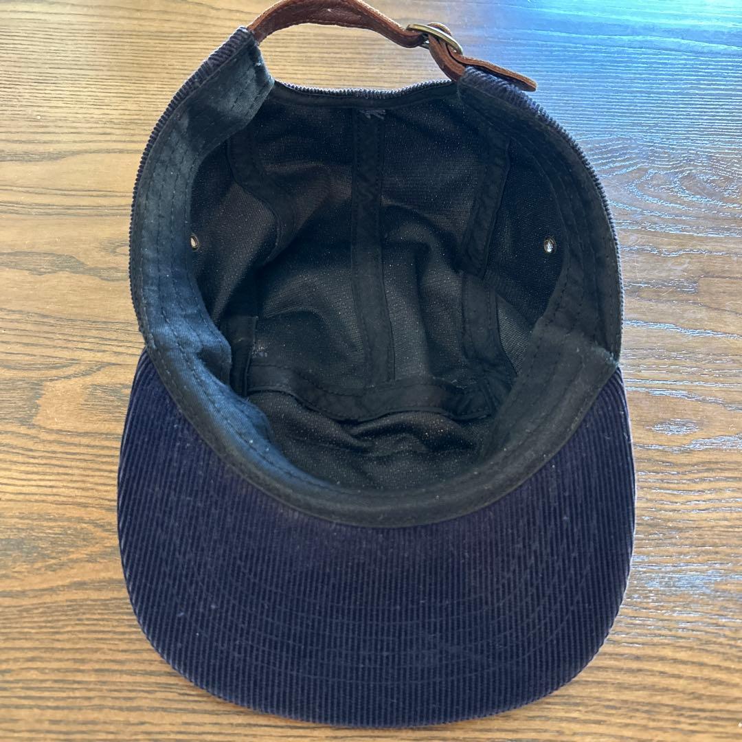 シュプリーム　キャップ　ネイビー　コーデュロイ