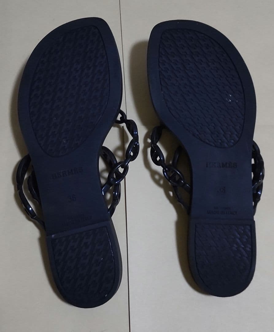 エルメス　サンダル　アイランド　ノワール　シェーヌダンクル