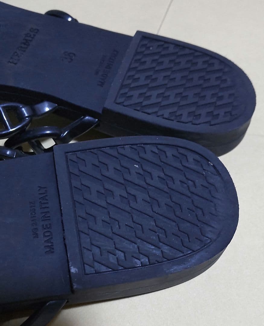 エルメス　サンダル　アイランド　ノワール　シェーヌダンクル