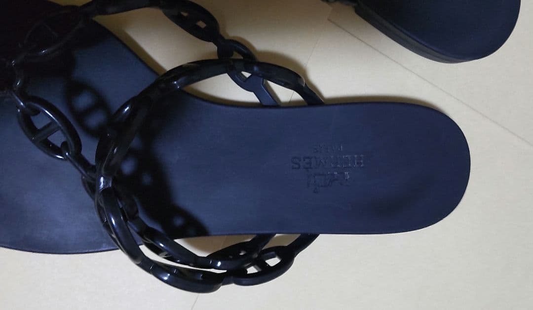 エルメス　サンダル　アイランド　ノワール　シェーヌダンクル