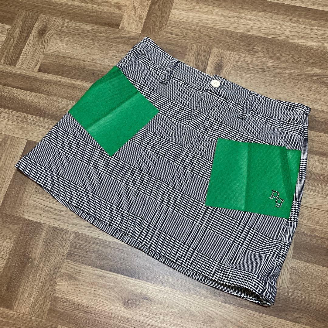 美品♡パーリーゲイツ♡スカート♡グレンチェック♡ブラック♡ホワイト♡グリーン♡M