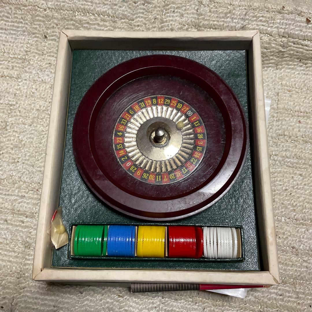 ルーレットゲーム　玩具のはなやま製。昭和レトロ。【箱破れ有り、予備玉付き】